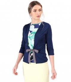 Jersey blouse tied with rips cord