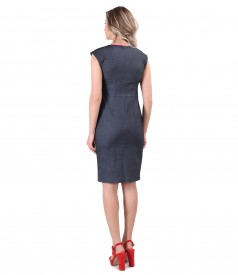 Elastic denim office dress