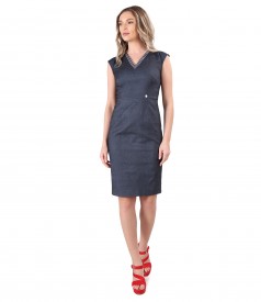 Elastic denim office dress