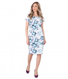 Elastic cotton dress with side pockets