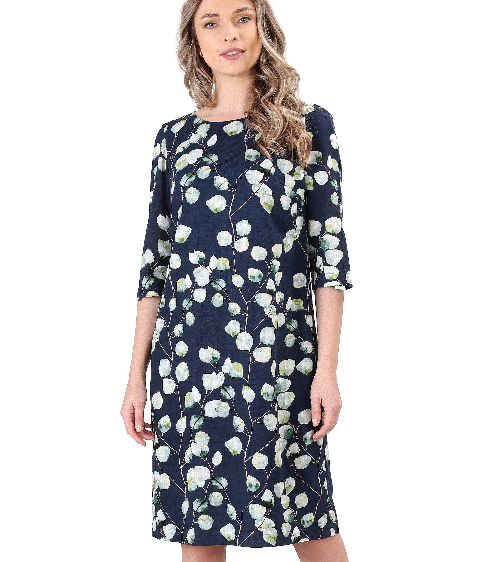 Casual cotton dress with viscose print - YOKKO