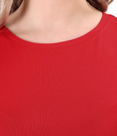 Elastic jersey blouse with decorative anchor