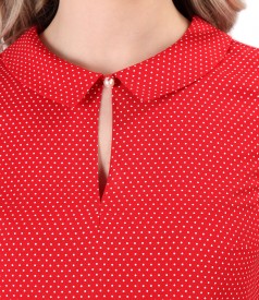 Viscose blouse printed with dots