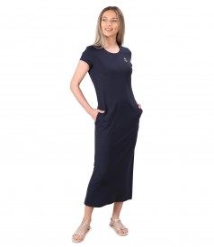 Elastic jersey long dress