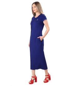 Elastic jersey long dress