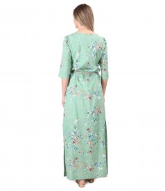 Long cotton dress with viscose