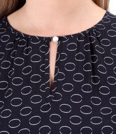 Viscose blouse printed with circles