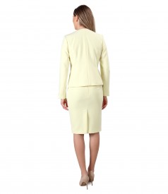 Office women suit with skirt and jacket with trimmings