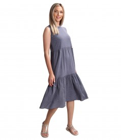 Midi dress with ruffle made of viscose printed with dots