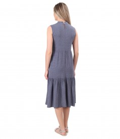 Midi dress with ruffle made of viscose printed with dots