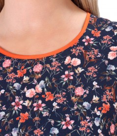 Viscose dress printed with floral motifs