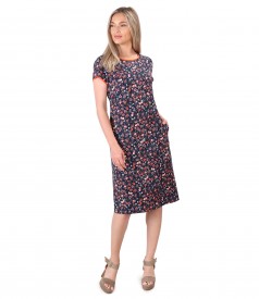 Viscose dress printed with floral motifs