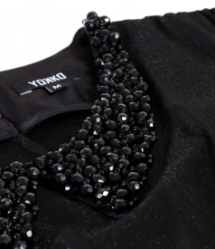 Elegant viscose dress with metallic thread