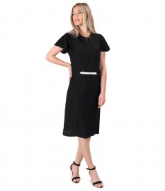 Elegant viscose dress with metallic thread