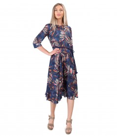 Viscose dress printed with floral motifs