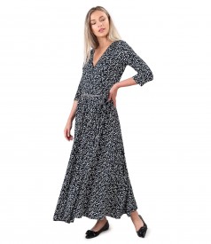 Long dress made of viscose elastic jersey