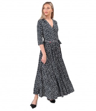 Long dress made of viscose elastic jersey