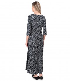 Long dress made of viscose elastic jersey