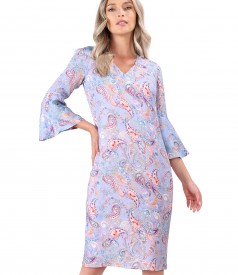 Casual viscose dress with paisley motifs