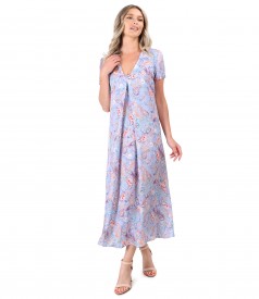 Viscose midi dress printed with paisley motifs