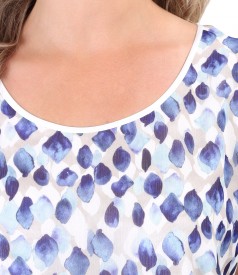 Blouse with veil front digitally printed