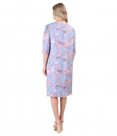 Casual viscose dress printed with paisley motifs