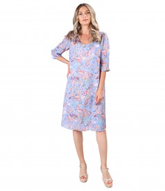 Casual viscose dress printed with paisley motifs