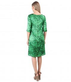 Casual dress made of natural silk with floral motifs