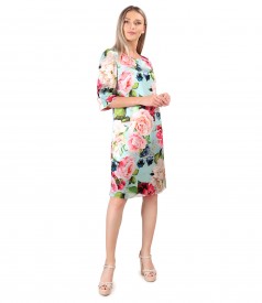 Casual dress made of natural silk with floral motifs