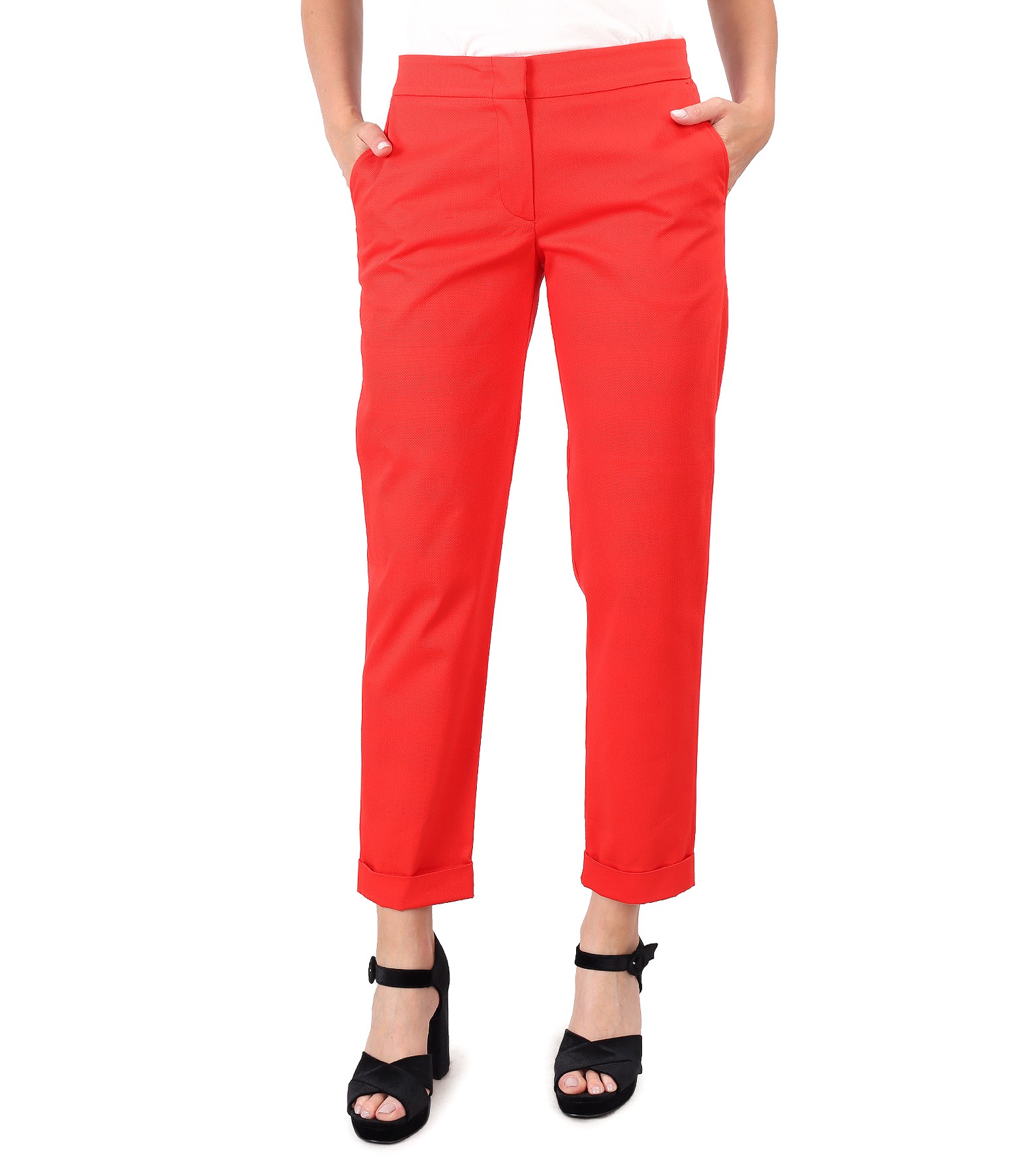 Textured cotton pants red - YOKKO