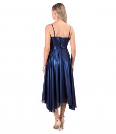 Evening dress with corset and veil skirt