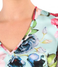 Natural silk blouse with long sleeves