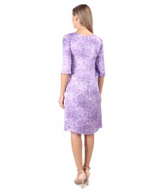 Casual dress made of natural silk with floral motifs