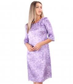 Casual dress made of natural silk with floral motifs