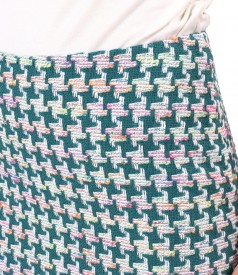 Office skirt made of multicolored curls with cotton