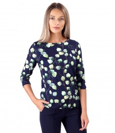 Viscose elastic jersey blouse