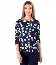 Viscose elastic jersey blouse