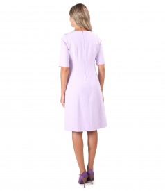 Flared office dress with decorative stitching