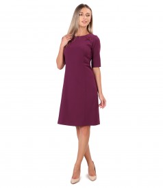 Flared office dress with decorative stitching