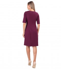 Flared office dress with decorative stitching