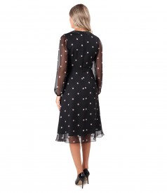 Polka dot printed veil dress