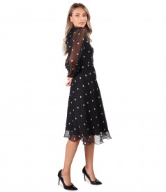 Polka dot printed veil dress