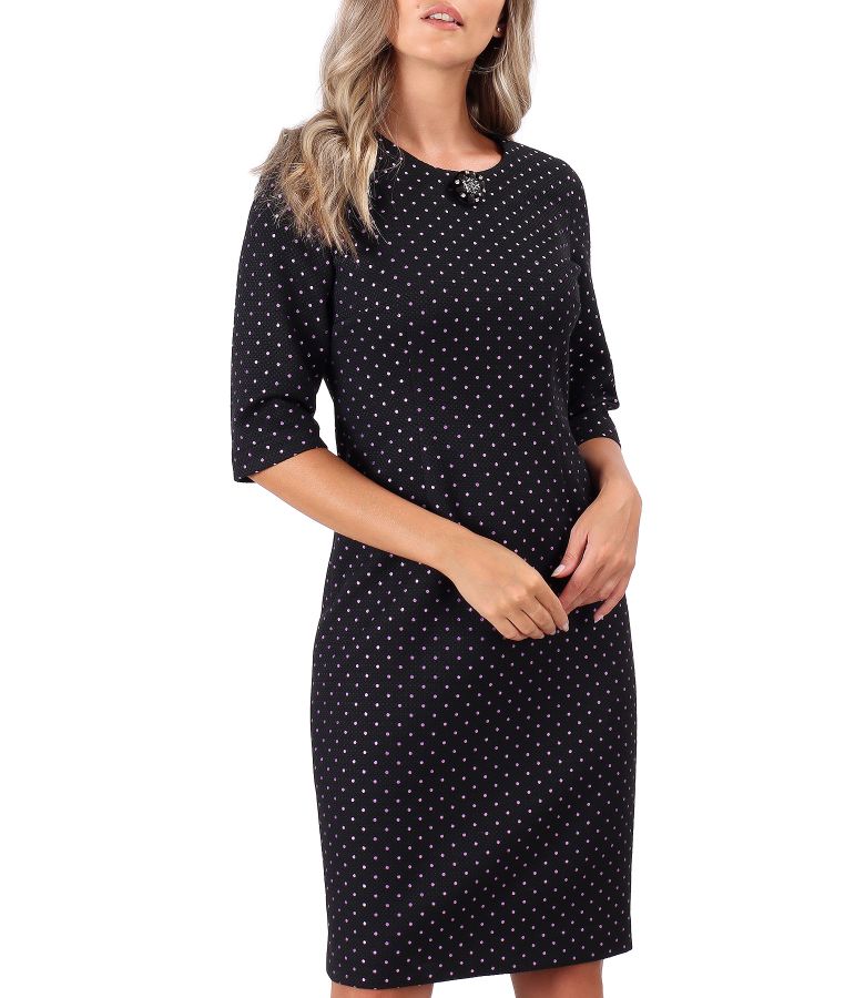 Thick brocade cotton office dress