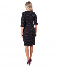 Thick brocade cotton office dress