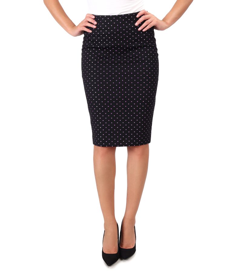 Office skirt made of printed cotton