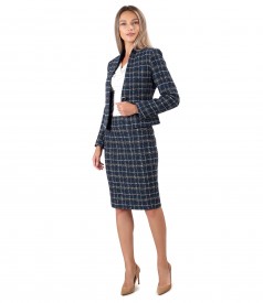 Office women suit with skirt and jacket made of wool and alpaca