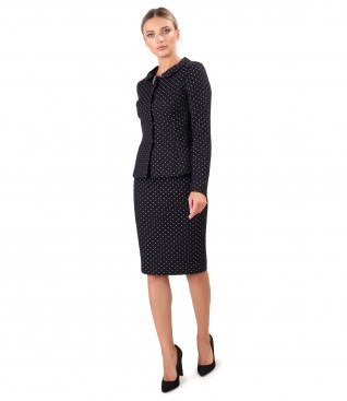 Jacket with office skirt in thick cotton