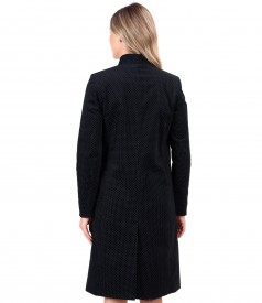 Printed cotton velvet overcoat