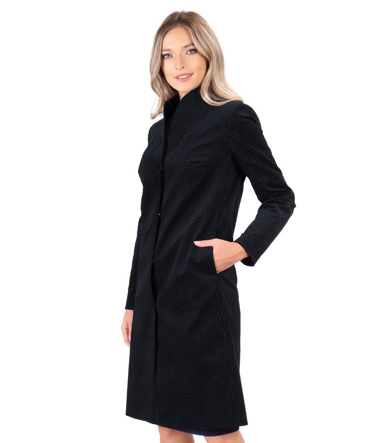 Printed cotton velvet overcoat