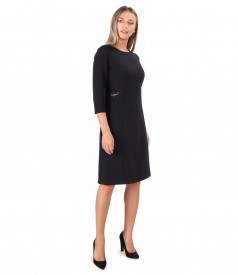 Flared office dress made of elastic fabric